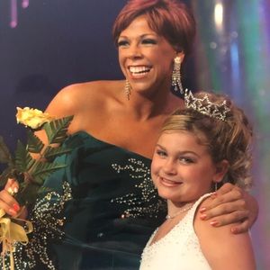 Stephen Yearrick royal green velvet pageant gown